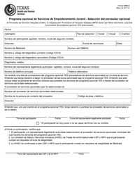 Document preview: Formulario 2808-S Programa Opcional De Servicios De Empoderamiento Juvenil - Seleccion Del Proveedor Opcional - Texas (Spanish)