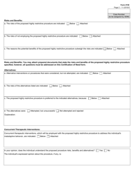 Form 2720 Certification of Need for Highly Restrictive Procedure - Texas, Page 2