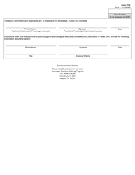 Form 2720 Certification of Need for Highly Restrictive Procedure - Texas, Page 3