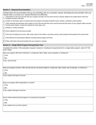 Form 2832 Single Skills Program During School Year Request for Exemption From Child Care Licensing Regulation - Texas, Page 3