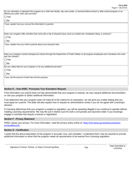 Form 2832 Single Skills Program During School Year Request for Exemption From Child Care Licensing Regulation - Texas, Page 4