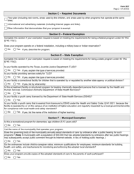 Form 2837 Governmental Entity Request for Exemption From Child Care Licensing Regulation - Texas, Page 2