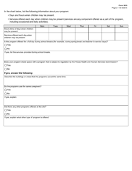 Form 2833 Single Skills Program During Summer Request for Exemption From Child Care Regulation - Texas, Page 2
