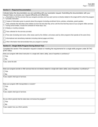 Form 2833 Single Skills Program During Summer Request for Exemption From Child Care Regulation - Texas, Page 3