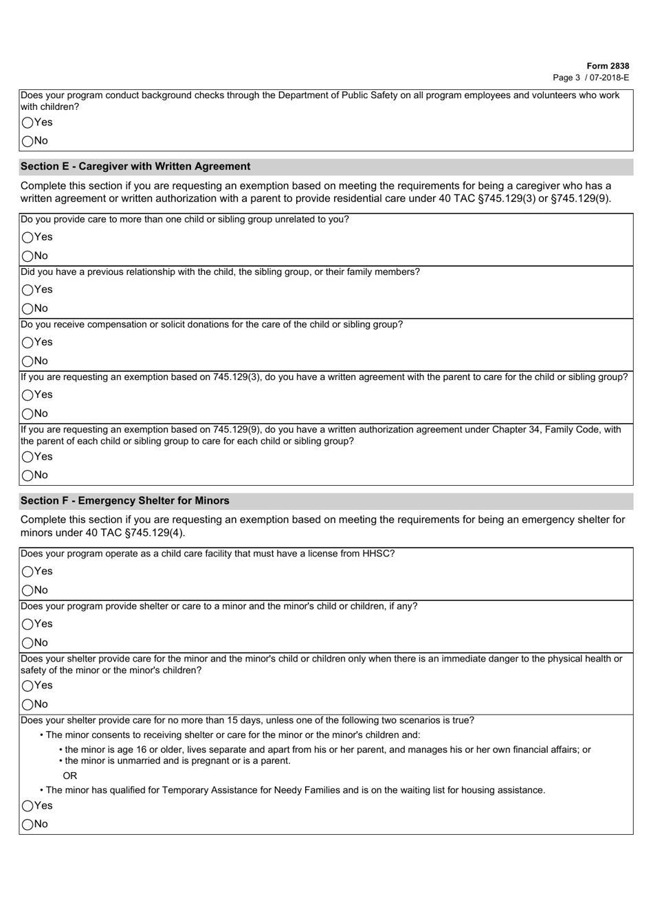 Form 2838 - Fill Out, Sign Online and Download Fillable PDF, Texas ...