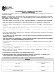 Document preview: Form 2907 Ccl Statement of Foster Parent and Child-Placing Agency Rights and Responsibilities - Texas