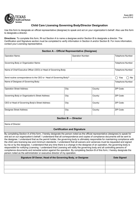 Form 2911 Fill Out Sign Online and Download Fillable PDF Texas