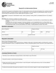 Document preview: Form 2940 Request for an Administrative Review - Texas