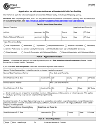 Document preview: Form 2960 Application for a License to Operate a Residential Child Care Facility - Texas