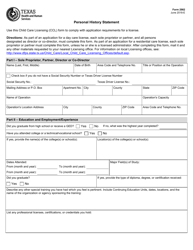 Form 2982 Personal History Statement - Texas