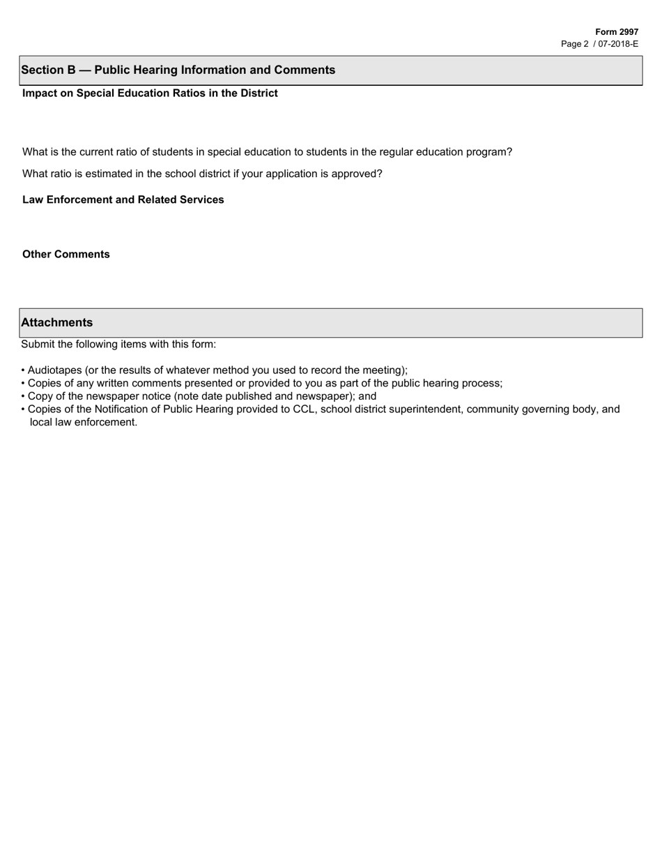 Form 2997 Results of Public Hearing - Texas, Page 2