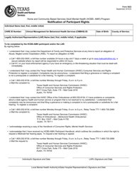 Document preview: Form 3023 Notification of Participant Rights - Texas