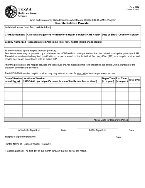 Form 3024  Printable Pdf