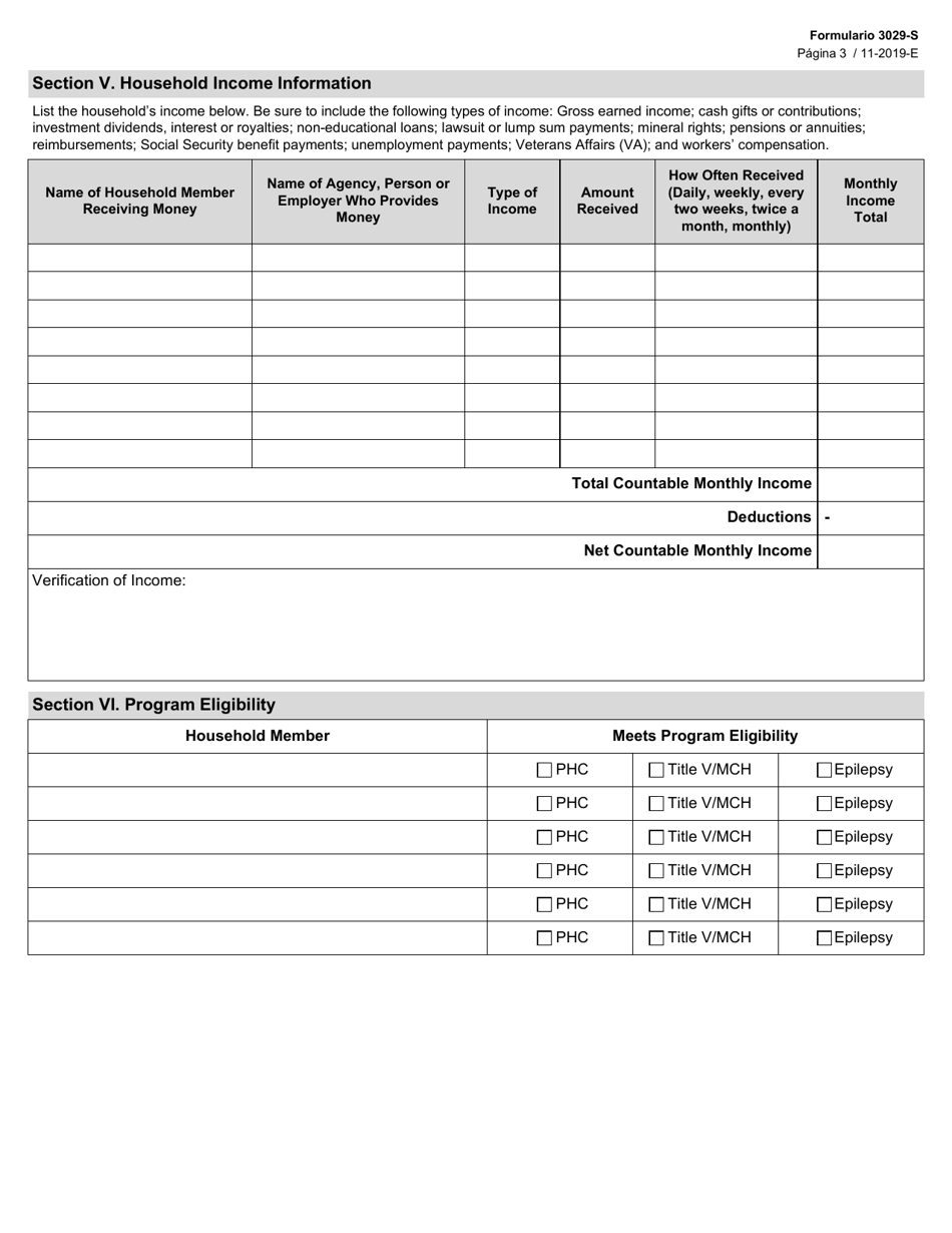 Formulario 3029-S Solicitud De Beneficios Del Programa - Texas (Spanish), Page 3