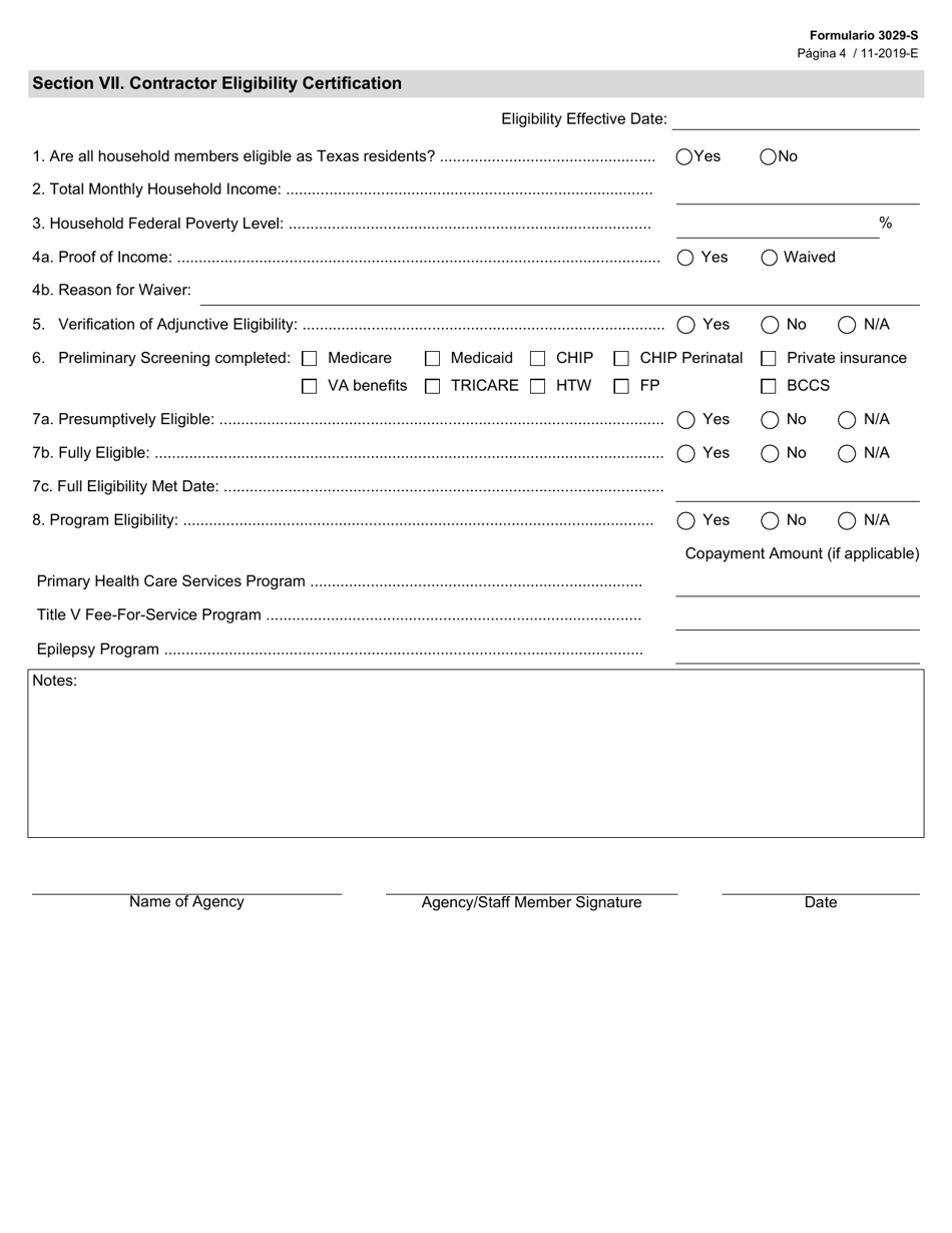 Formulario 3029-S Solicitud De Beneficios Del Programa - Texas (Spanish), Page 4