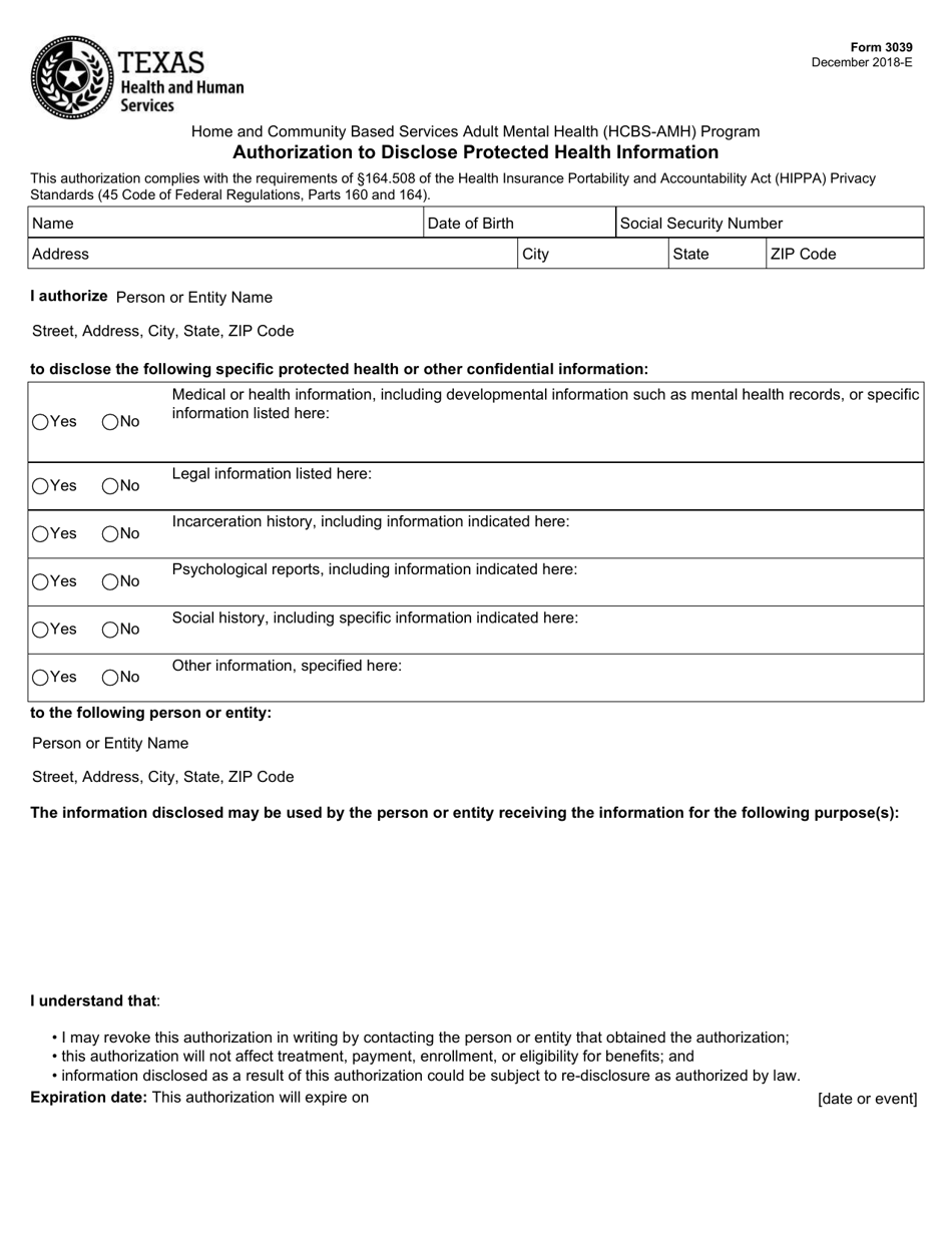 Limited Authorization To Disclose Health Information