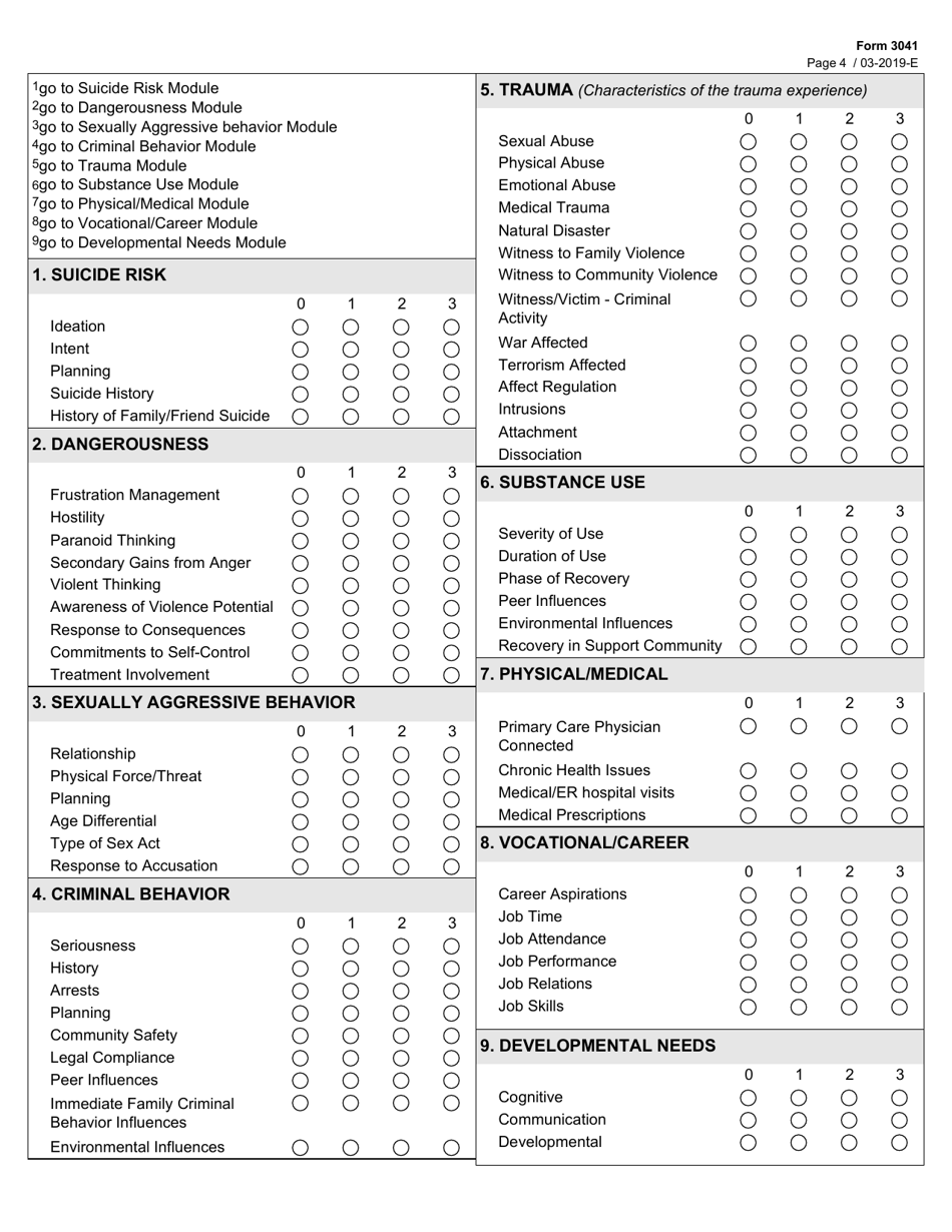 Form 3041 Mh Adult Uniform Assessment for Texas Resilience and Recovery - Texas, Page 4