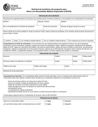 Document preview: Formulario 3031-S Solicitud De Beneficios Del Programa Para Ninos Con Necesidades Medicas Especiales (Cshcn) - Texas (Spanish)