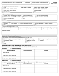 Form 3050 Day Activity and Health Services (Dahs) Health Assessment/Individual Service Plan - Texas, Page 2