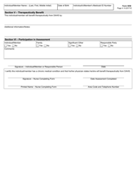 Form 3050 Day Activity and Health Services (Dahs) Health Assessment/Individual Service Plan - Texas, Page 4