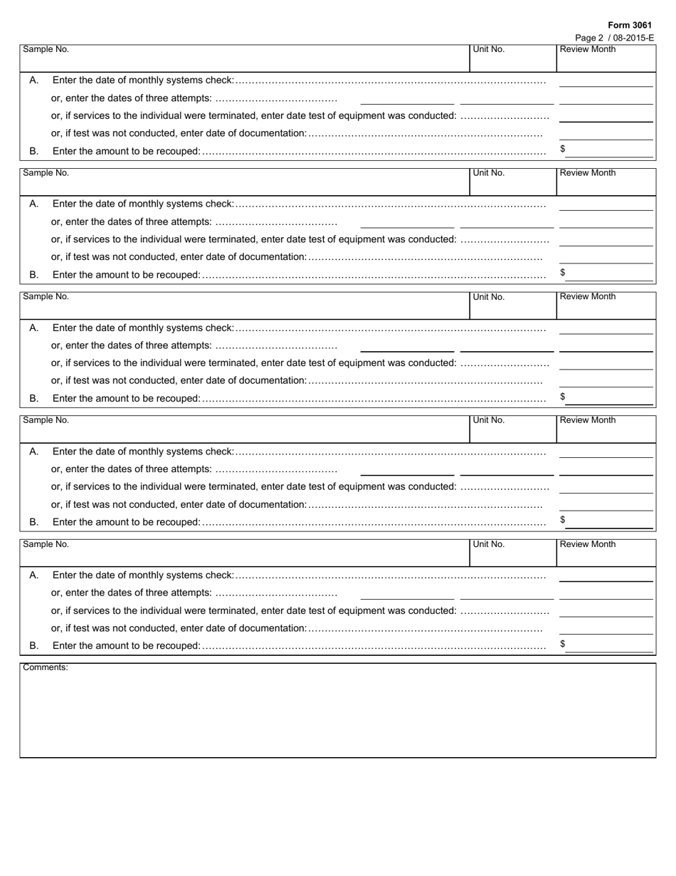 Form 3061 Emergency Response Services Financial Errors Standard - Texas, Page 2