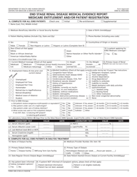 Form CMS-2728-U3 End Stage Renal Disease Medical Evidence Report Medicare Entitlement and/or Patient Registration