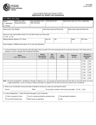 Document preview: Form 3064 Application for Health Care Assistance - Texas