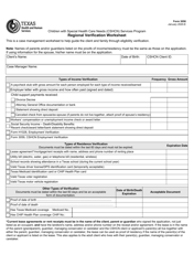 Document preview: Form 3058 Children With Special Health Care Needs (Cshcn) Services Program Regional Verification Worksheet - Texas