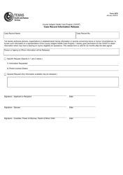 Document preview: Form 3076 Case Record Information Release - Texas