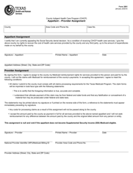 Document preview: Form 3081 Appellant - Provider Assignment - Texas