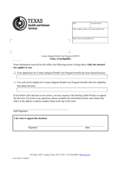 Document preview: Form 3082 Notice of Ineligibility - Texas