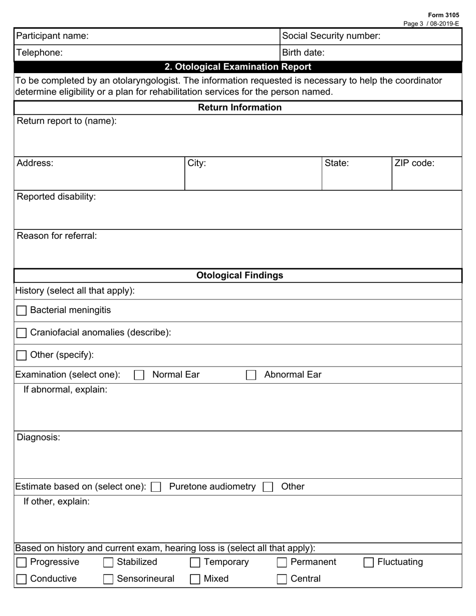 Form 3105 - Fill Out, Sign Online and Download Fillable PDF, Texas ...