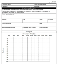 Form 3105 Comprehensive Rehabilitation Services Hearing Evaluation Report - Texas, Page 5