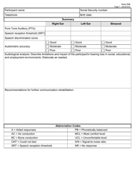 Form 3105 Comprehensive Rehabilitation Services Hearing Evaluation Report - Texas, Page 7