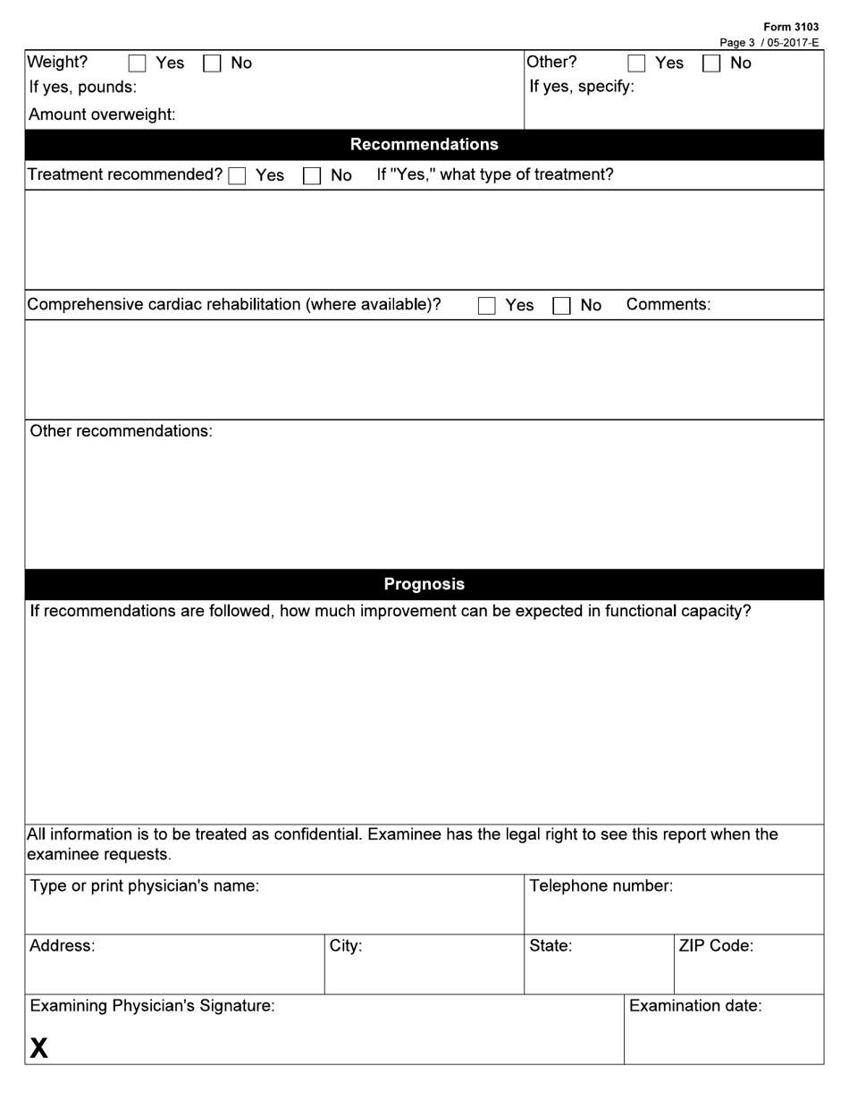 Form 3103 Cardiac Evaluation Report - Texas, Page 3