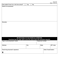 Form 3112 Cancer Disability Medical Report - Texas, Page 3