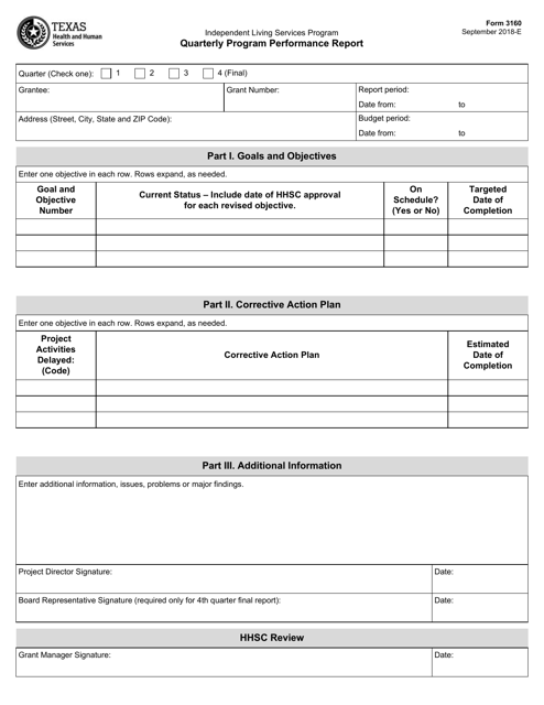 Form 3160 - Fill Out, Sign Online and Download Fillable PDF, Texas ...