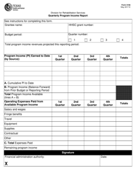 Document preview: Form 3156 Quarterly Program Income Report - Texas