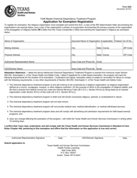 Document preview: Form 3202 Faith-Based Chemical Dependency Treatment Program Application for Exemption Registration - Texas