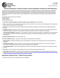 Document preview: Form 3208 Chemical Dependency Treatment Facility Licensure Application Checklist for Initial Applicants - Texas