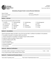 Form 3211 Ambulatory Surgical Center License Renewal Addendum - Texas