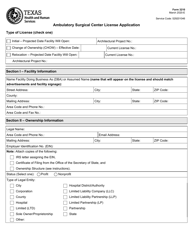 Form 3210 Ambulatory Surgical Center License Application - Texas