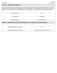 Form 3217 Psychiatric Hospital License Renewal Application - Texas, Page 4