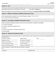 Form 3216 Psychiatric Hospital License Application - Texas, Page 3