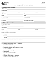 Form 3220 Covid-19 Response off-Site Facility Application - Texas