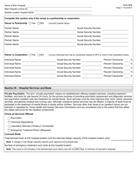 Form 3218 Multiple Location Psychiatric Hospital License Application - Texas, Page 2