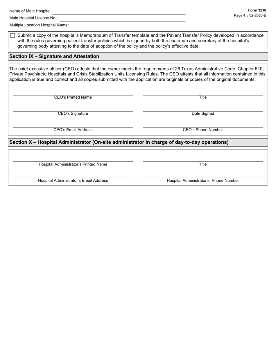 Form 3218 - Fill Out, Sign Online and Download Fillable PDF, Texas ...