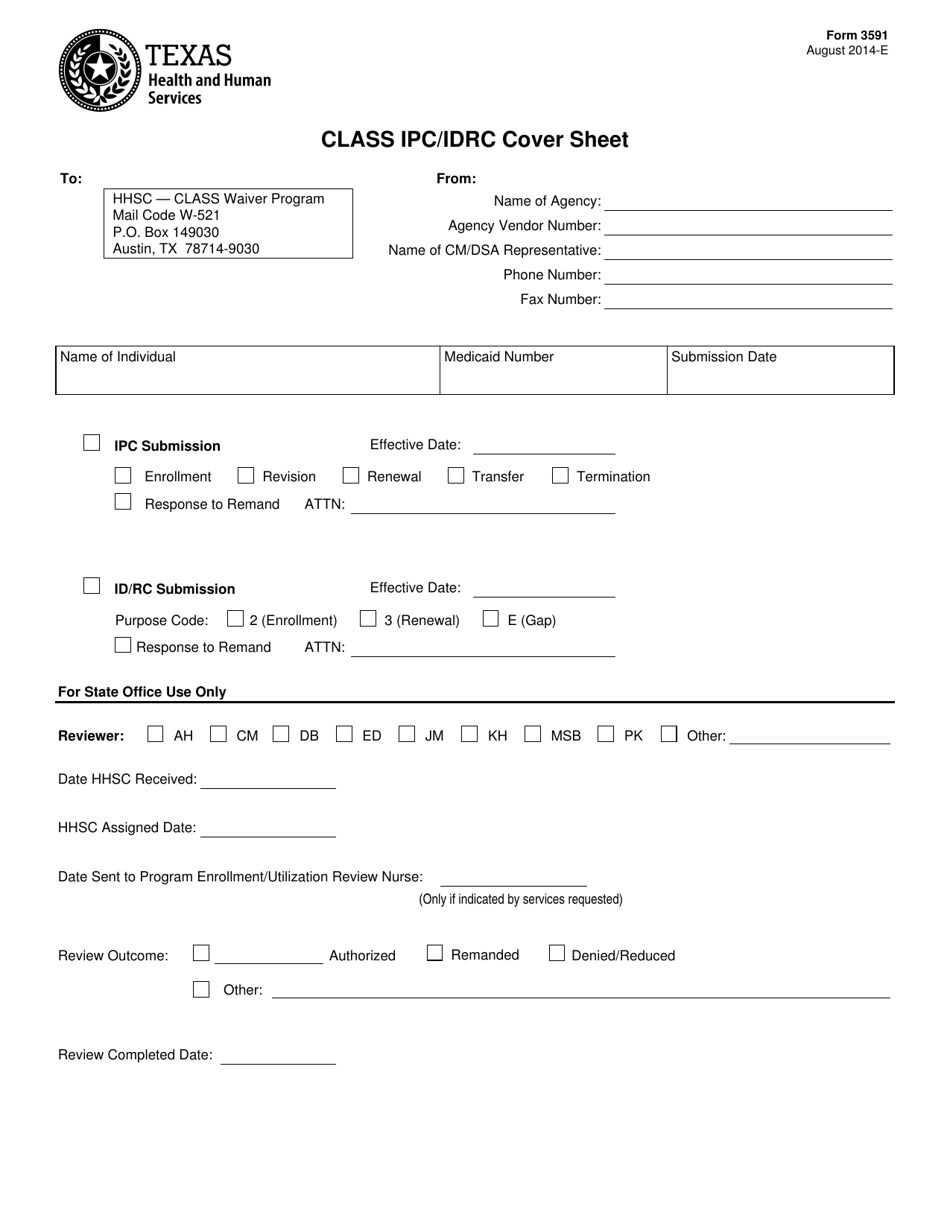 Ipc Form Example Form 3591 - Fill Out, Sign Online and Download Fillable PDF, Texas ...