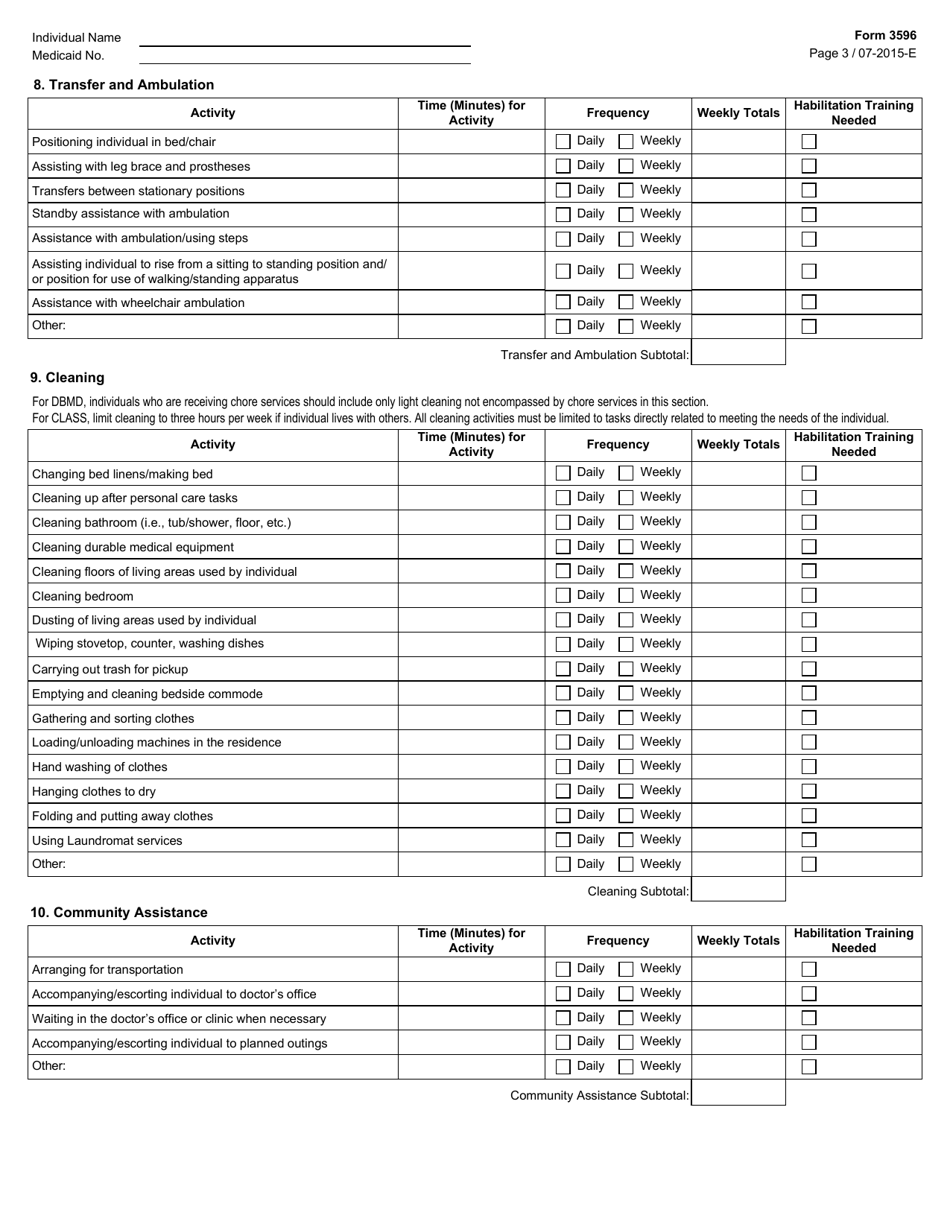 Form 3596 - Fill Out, Sign Online And Download Fillable Pdf, Texas 