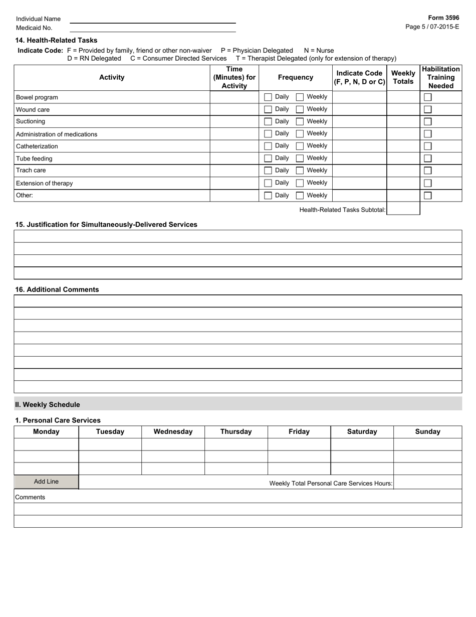 Form 3596 - Fill Out, Sign Online and Download Fillable PDF, Texas ...